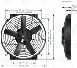 Køleblæser 14". Slim udgave. Universal 12V.