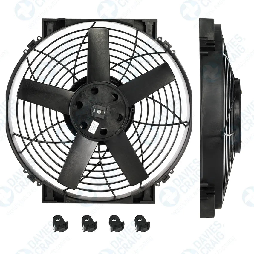 Køleblæser 14". Slim udgave. Universal 12V.