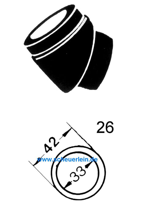 Adapter til synkrometer SU HS6 & Stromberg 175CD 45 grader (026)