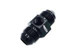 OBP T-stykke adapter til fitting. -6JIC / -6JIC / 1/8NPT (han-han-hun). Aluminium, sort.