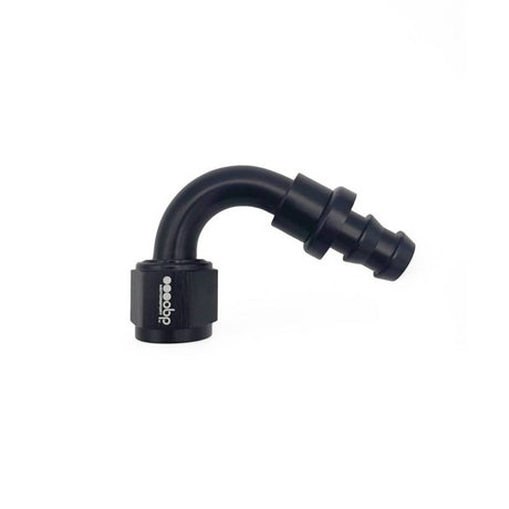 OBP 120gr fitting til -6JIC OBP gummislange. Aluminium, sort.