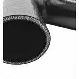 Silikoneslange 135 gr. bøjning med 25mm indvendig diameter. Benlængde 102 mm. Sort