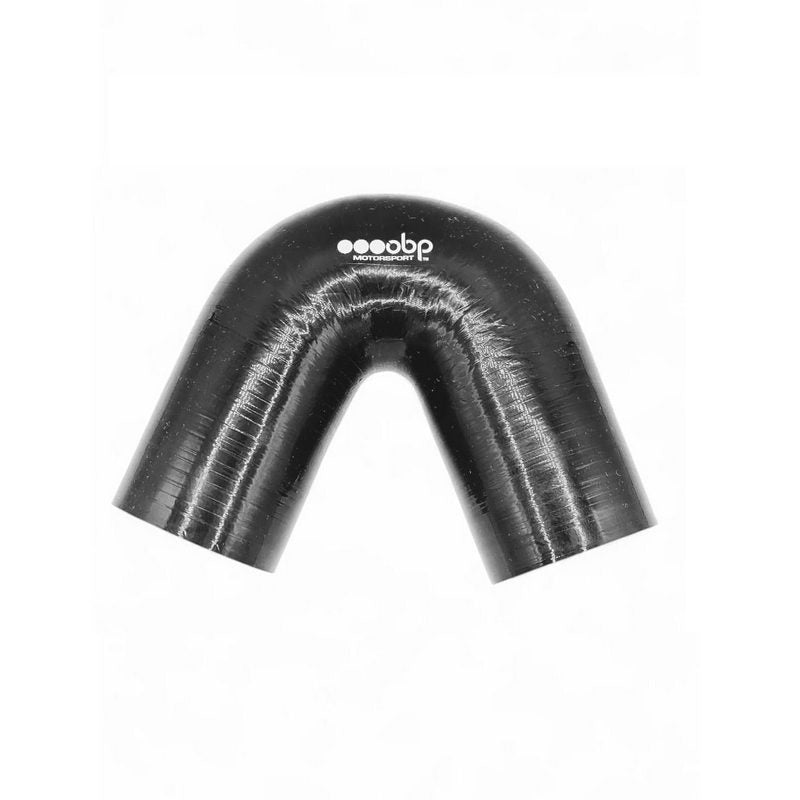 Silikoneslange 135 gr. bøjning med 10mm indvendig diameter. Benlængde 102 mm. Sort