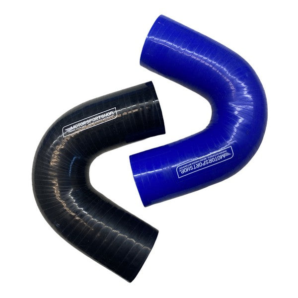 Silikoneslange 135 gr. bøjning med 41mm indvendig diameter. Benlængde 100 mm. Fås i blå eller sort