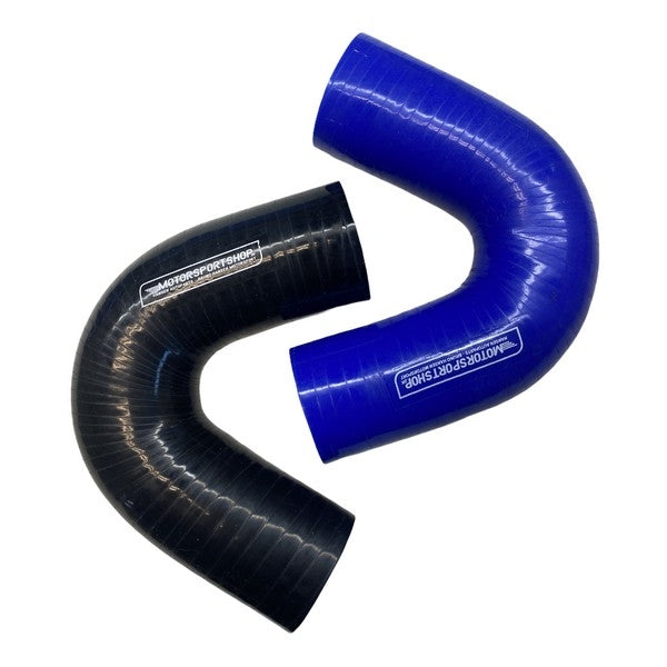 Silikoneslange 135 gr. bøjning med 41mm indvendig diameter. Benlængde 100 mm. Fås i blå eller sort