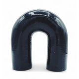 Silikoneslange 180 gr. bøjning med 38mm indvendig diameter. Benlængde 102 mm. Sort
