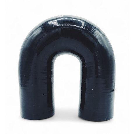 Silikoneslange 180 gr. bøjning med 38mm indvendig diameter. Benlængde 102 mm. Sort