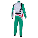 Alpinestars karting junior køredragt model KMX-9 V3 Graphic. Hvid med grøn og rød. Str. 120-150. FIA-8877-2022-godkendt.