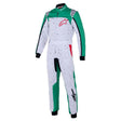Alpinestars karting junior køredragt model KMX-9 V3 Graphic. Hvid med grøn og rød. Str. 120-150. FIA-8877-2022-godkendt.