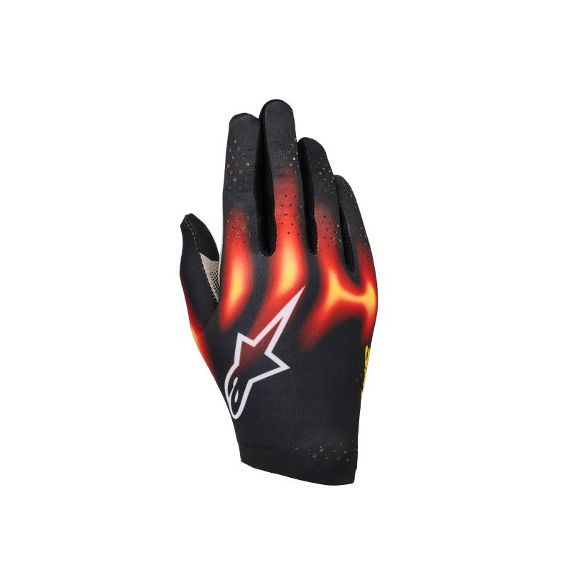 Alpinestars SIM/gaming handsker model Graphic 3. Sort med flammer. Str. XS-XXL (7-10)