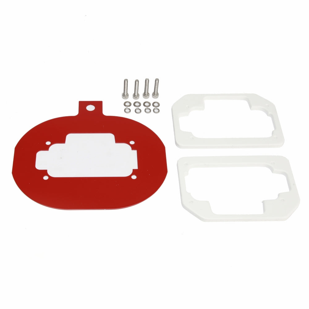 ITG bagplade til megaflow JC20 filtre. Passer på Weber 32/36 DGAV, DGAR, DGAS, DGEV, DGR og DGV.