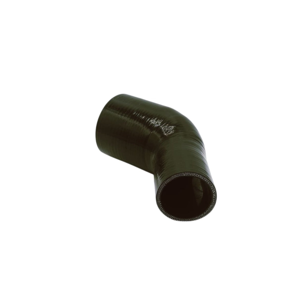 Silikoneslange reducerende 45 gr. bøjning med 19/13mm indvendig diameter. Benlængde 102 mm. Sort