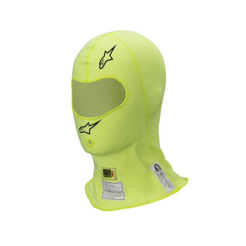 Alpinestars balaclava model ZX Evo V2. Sort, hvid eller neongul. Onesize. FIA-8856-2018-godkendt
