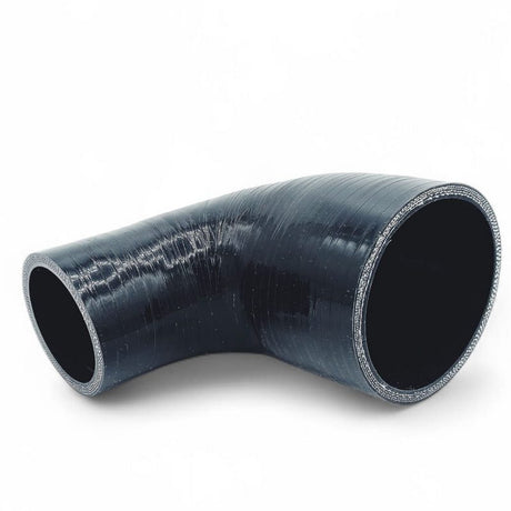 Silikoneslange reducerende 90 gr. bøjning med 32/25mm indvendig diameter. Benlængde 102 mm. Sort