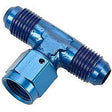 T-stykke adapter til fitting. -6JIC (han-hun-han). Aluminium, blå anodiceret