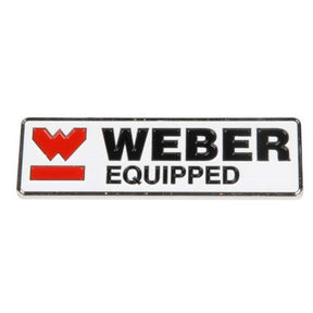 Weber selvklæbende metal skilt. 100x30mm