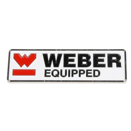 Weber selvklæbende metal skilt. 100x30mm