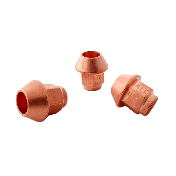 Hjulmøtrik 12mm 1.25. 27mm lang.  60 graders konus. Til 17mm top