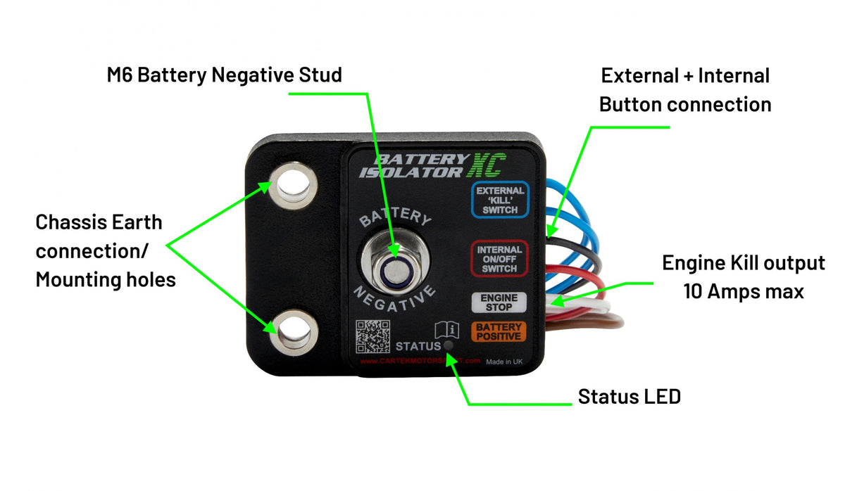 Cartek elektrisk hovedafbryder model X-Pro. Komplet med indvendig og udvendig knap.