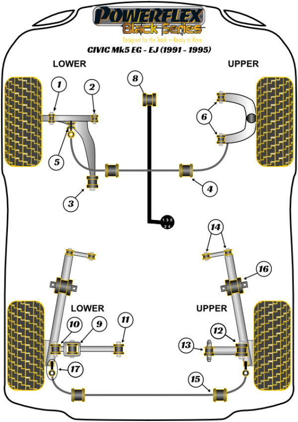 CIVIC MK5 EG-EJ INC CRX DEL SOL (1991-1995) - Race diagram