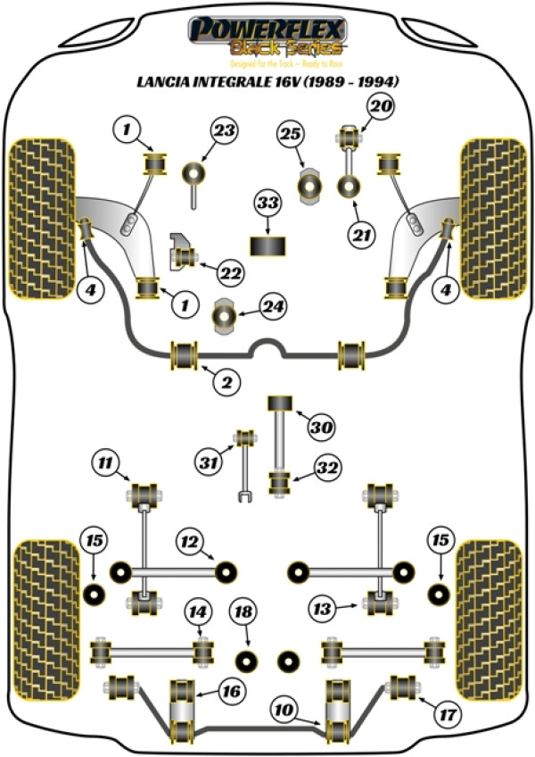 Delta HF Integrale inc Evo (1986 - 1995) - Race diagram