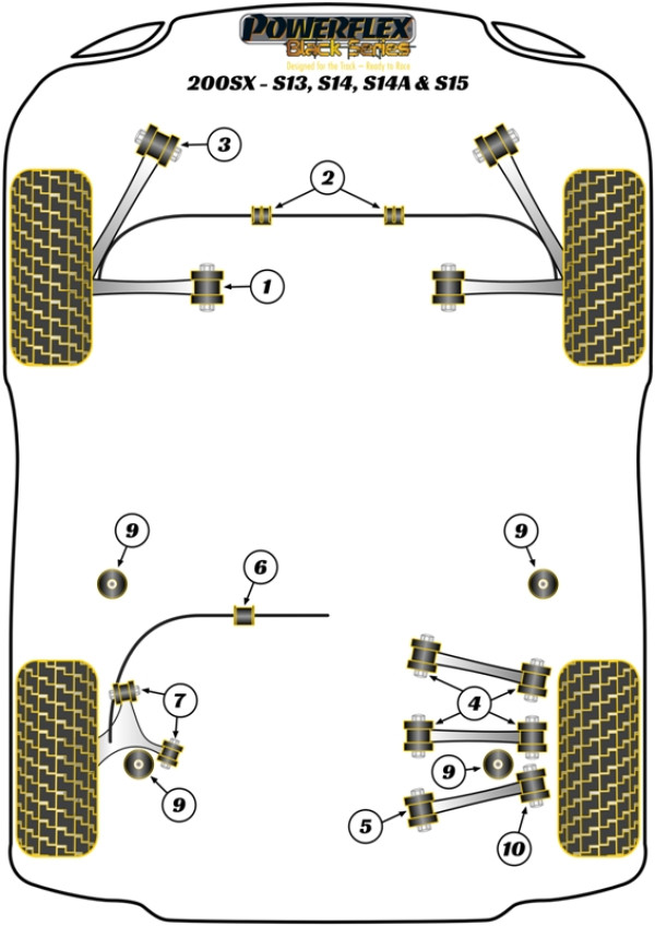 SILVIA 200SX - S13, S14, & S15 (1991 - 2002) - Race diagram