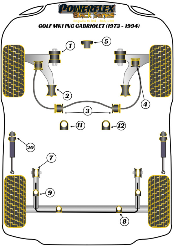 Golf MK1 inc Cabriolet (1973 - 1994) - Race diagram