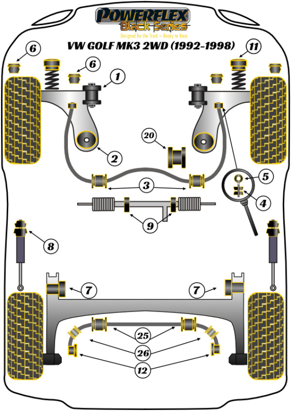 Golf MK3 2WD (1992 - 1998) - Race diagram