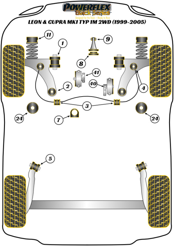 Leon & Cupra Mk1 Typ 1M 2WD (1999-2005) - Race diagram