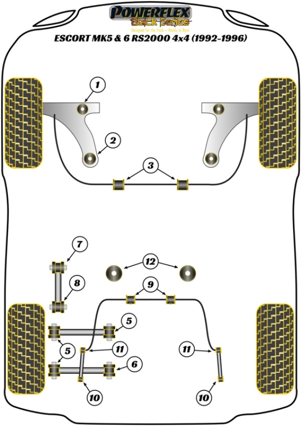 Escort MK5,6 RS2000 4X4 (1992-96) - Race diagram