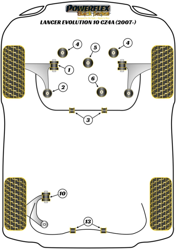 Lancer Evolution X CZ4A (10/07 - 05/16) - Race diagram