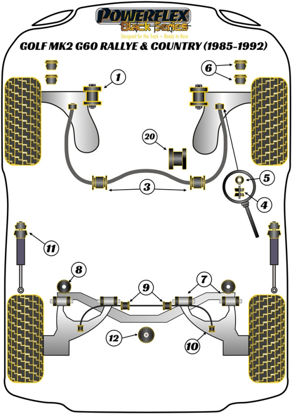 Golf MK2 4WD, Inc Rallye & Country (1985 - 1992) - Race diagram