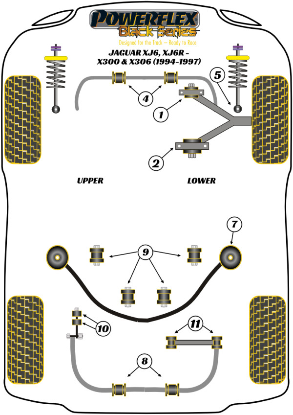 XJ6, XJ6R - X300 & X306 (1994-1997) - Race diagram
