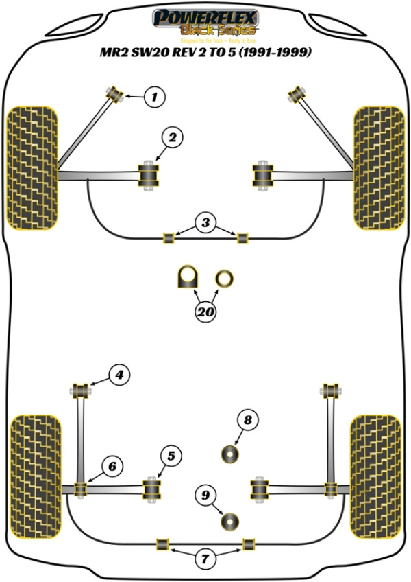 MR2 SW20 REV 2 to 5 (1991 - 1999) - Race diagram