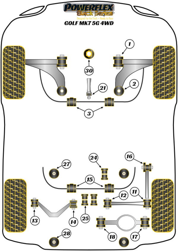 Golf MK7 5G 4WD inc R (2012-2021) - Race diagram