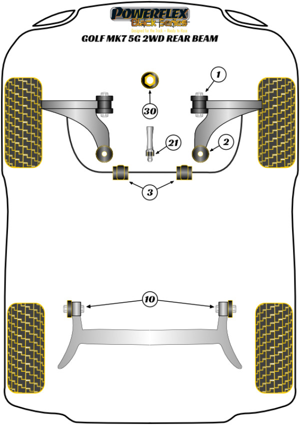 Golf MK7 5G 2WD up to 122PS Rear Beam (2012-2021) - Race diagram