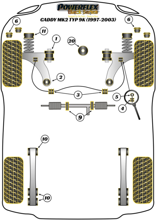 Caddy Mk2 Typ 9K (1997-2003) - Race diagram
