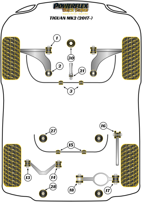 Tiguan AD/BW MK2 (2017 ON) - Race diagram