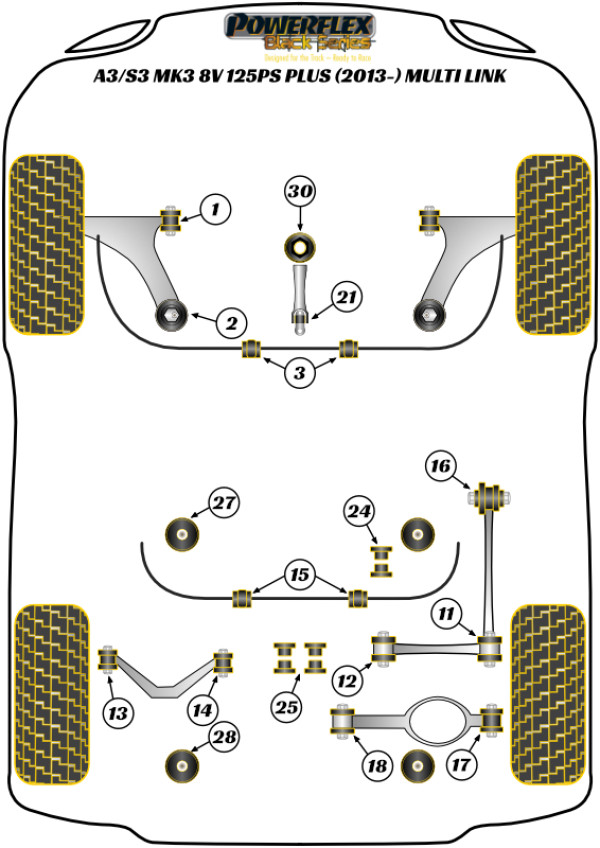 A3 / S3 MK3 8V 125PS plus (2013 - 2020) Multi Link - Race diagram