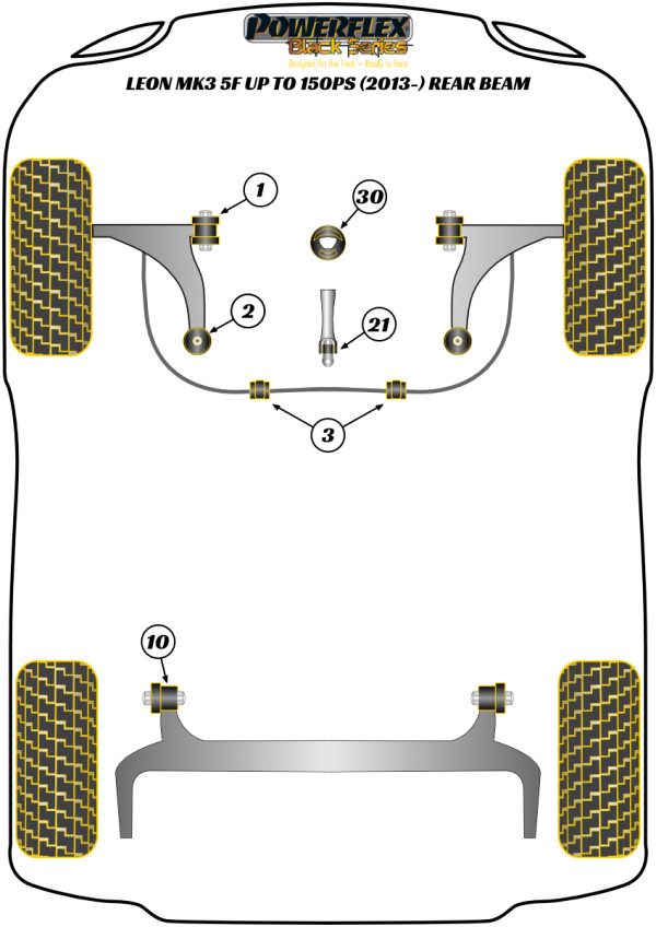 Leon MK3 5F upto 150PS (2013-2020) Rear Beam - Race diagram