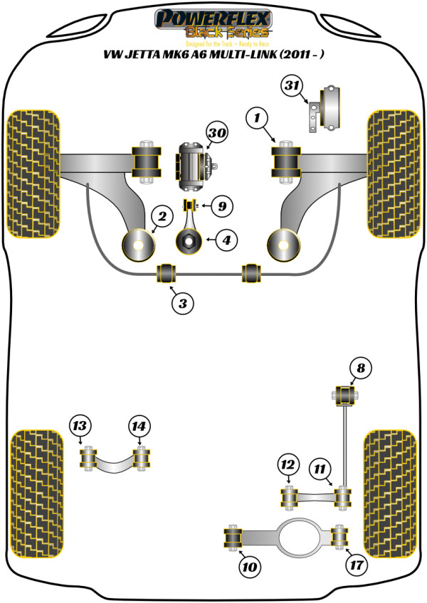 Jetta MK6 A6 Rear Beam (2011 - 2018) - Race diagram
