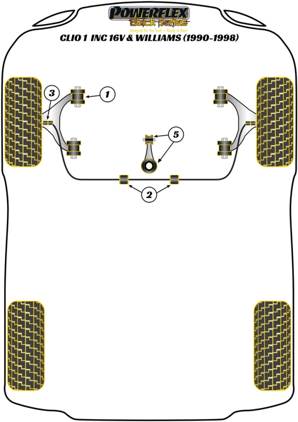 Clio I inc 16v & Williams (1990-1998) - Race diagram