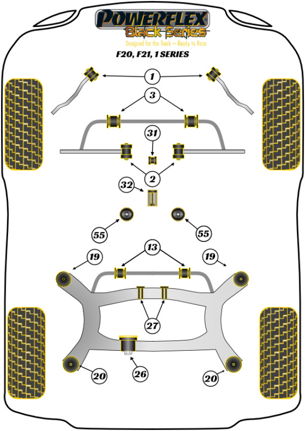 F20, F21 RWD (2011 - 2019) - Race diagram