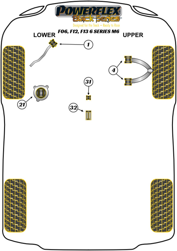 F06 Sedan / F12 Convertible / F13 Coupe M6 (2011-2018) - Race diagram