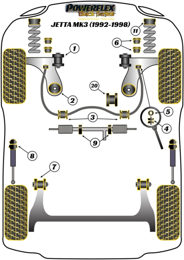 Jetta MK3 A3 (1992 - 1998) - Race diagram