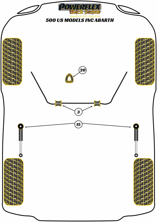 500 US Models inc Abarth (2007 on) - Race diagram