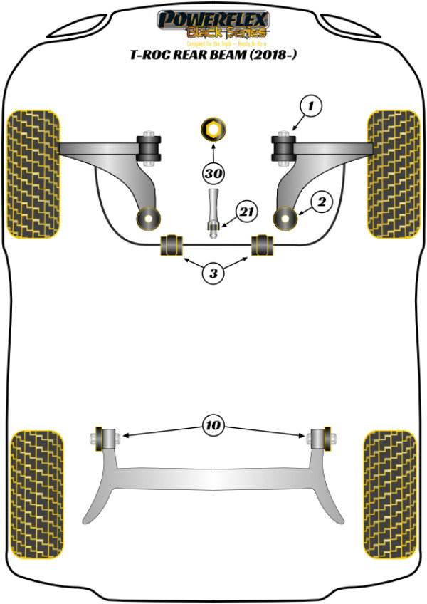 T-ROC FWD REAR BEAM (2018 ON) - Race diagram