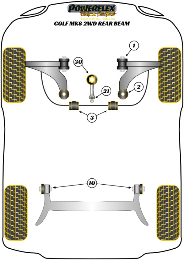 Golf MK8 2WD Rear Beam (2020-) - Race diagram