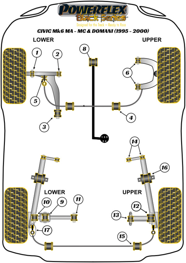 Civic Mk6 MA-MC Incl Aerodeck & Domani (1995-2005) - Race diagram