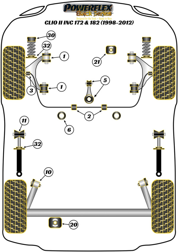 Clio II inc 172 & 182 (1998-2012) - Race diagram